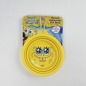 SpongeBob SquarePants Yellow Silicone Collapsible Pet Bowl